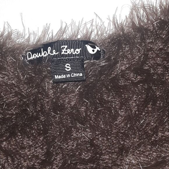Double Zero Brown Eyelash Sweater Top Size Small - Picture 4 of 6